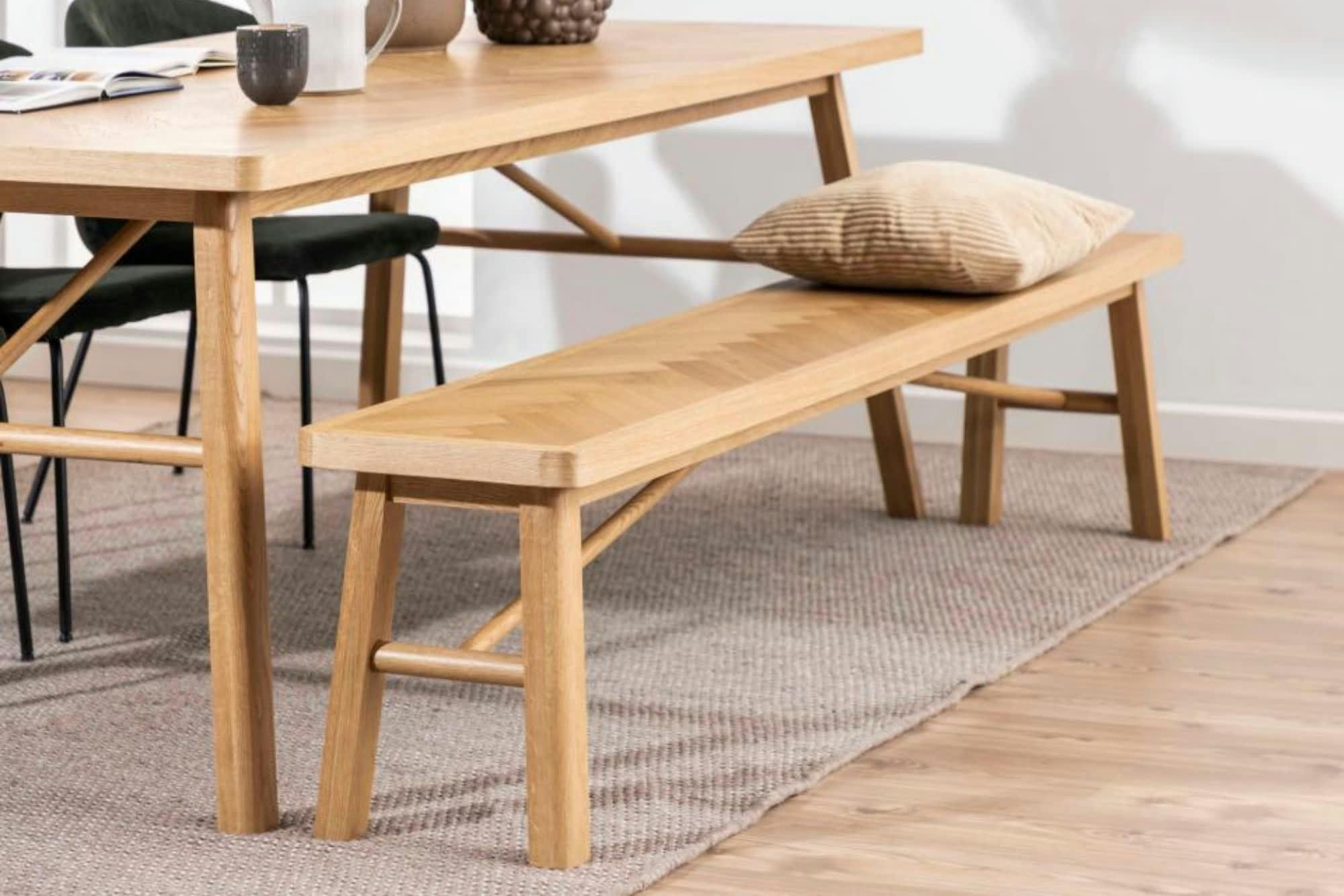 WALY - Banc de salle à manger en chêne de style scandinave L200