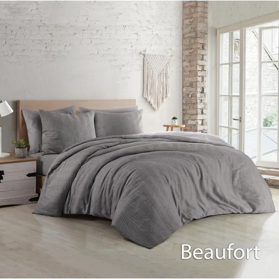 Papillon dekbedovertrek Beaufort - 200x200/220 - grijs