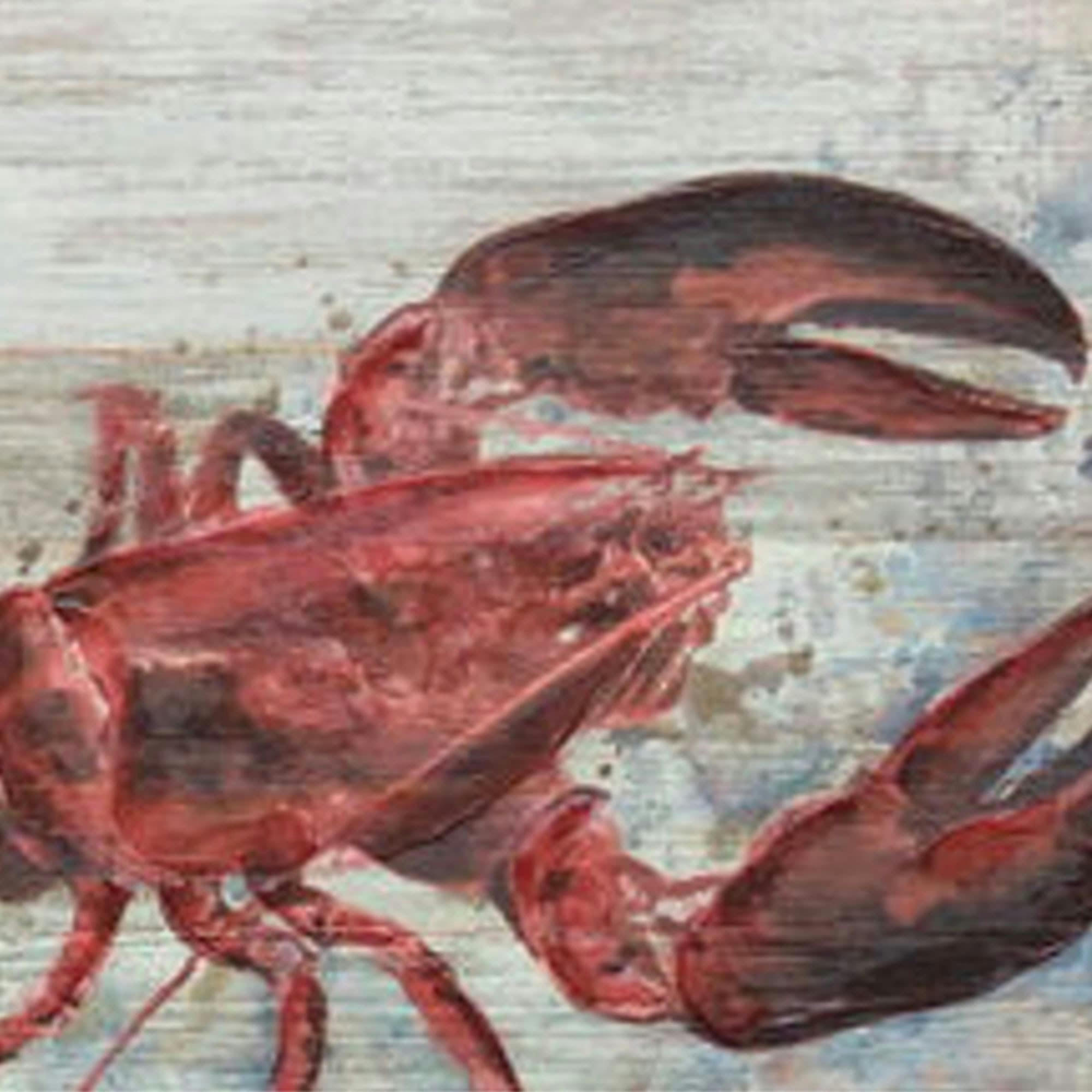 - Peinture sur panneau bois Homard - 40x30cm