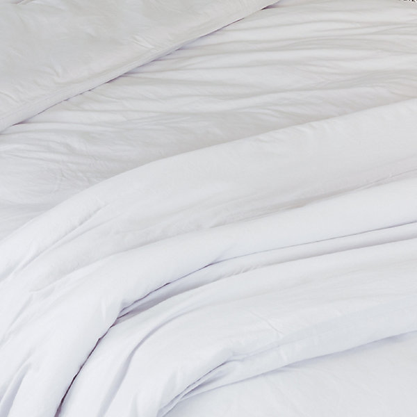 Housse de couette unie en coton Lavé (200x200 cm - Gris Perle)