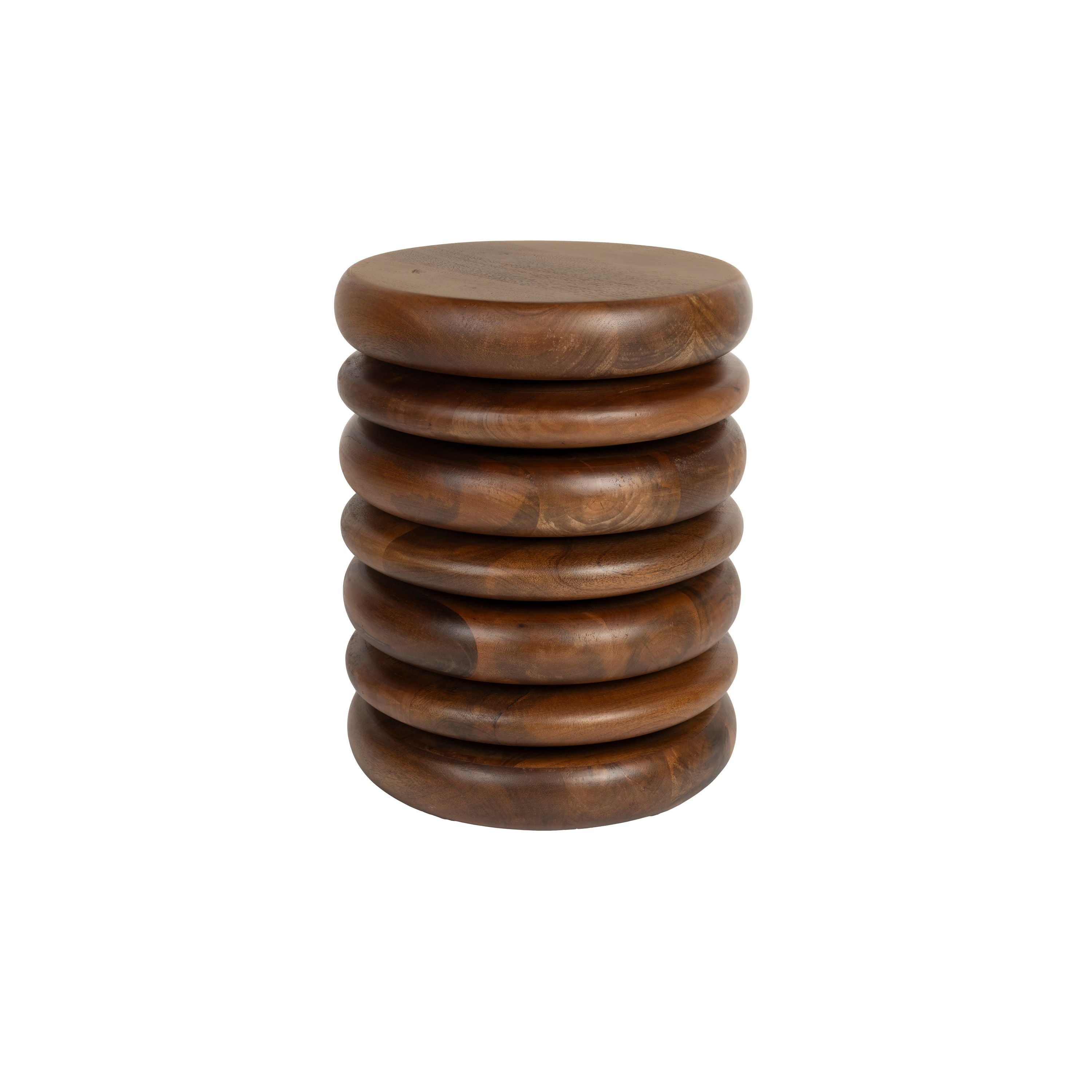Zuiver Disc Kruk/ Bijzettafeltje Hout - Bruin