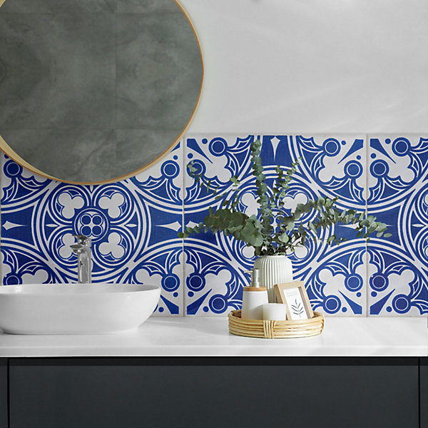 Panneau Mural PVC Wallfluent 50x50 cm Motifs Géométriques 4 pièces