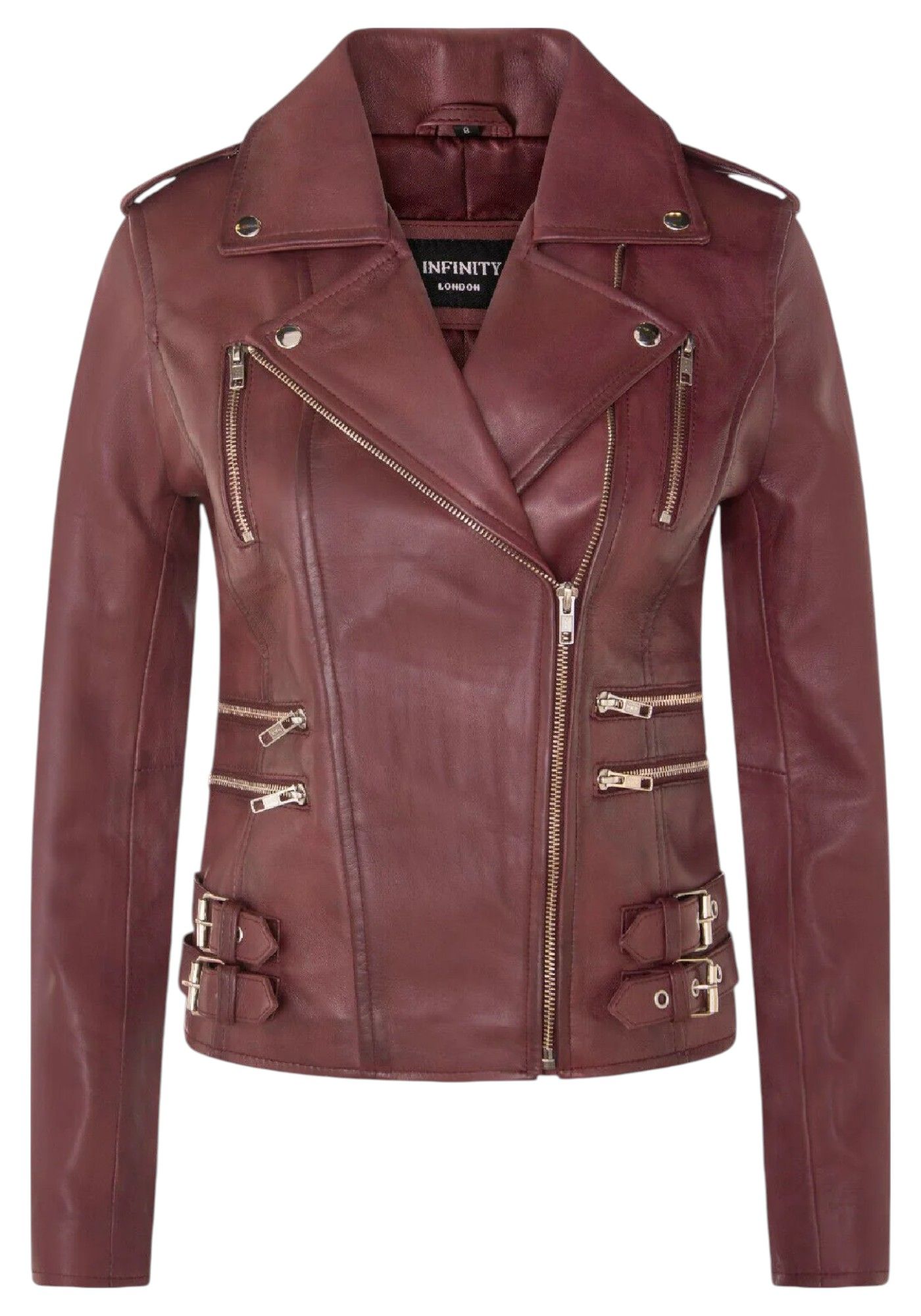 Infinity Leather Leather Teal Brando Biker Jacket-Constantia