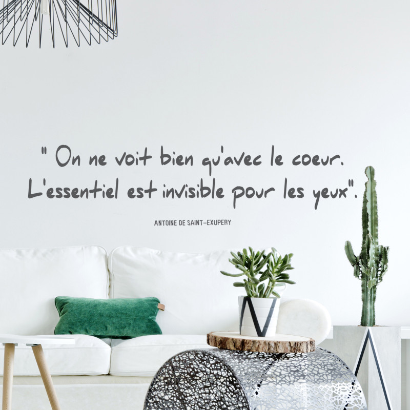 Sticker Citation L'Essentiel Antoine de Saint-Exupéry 68 x 24 cm