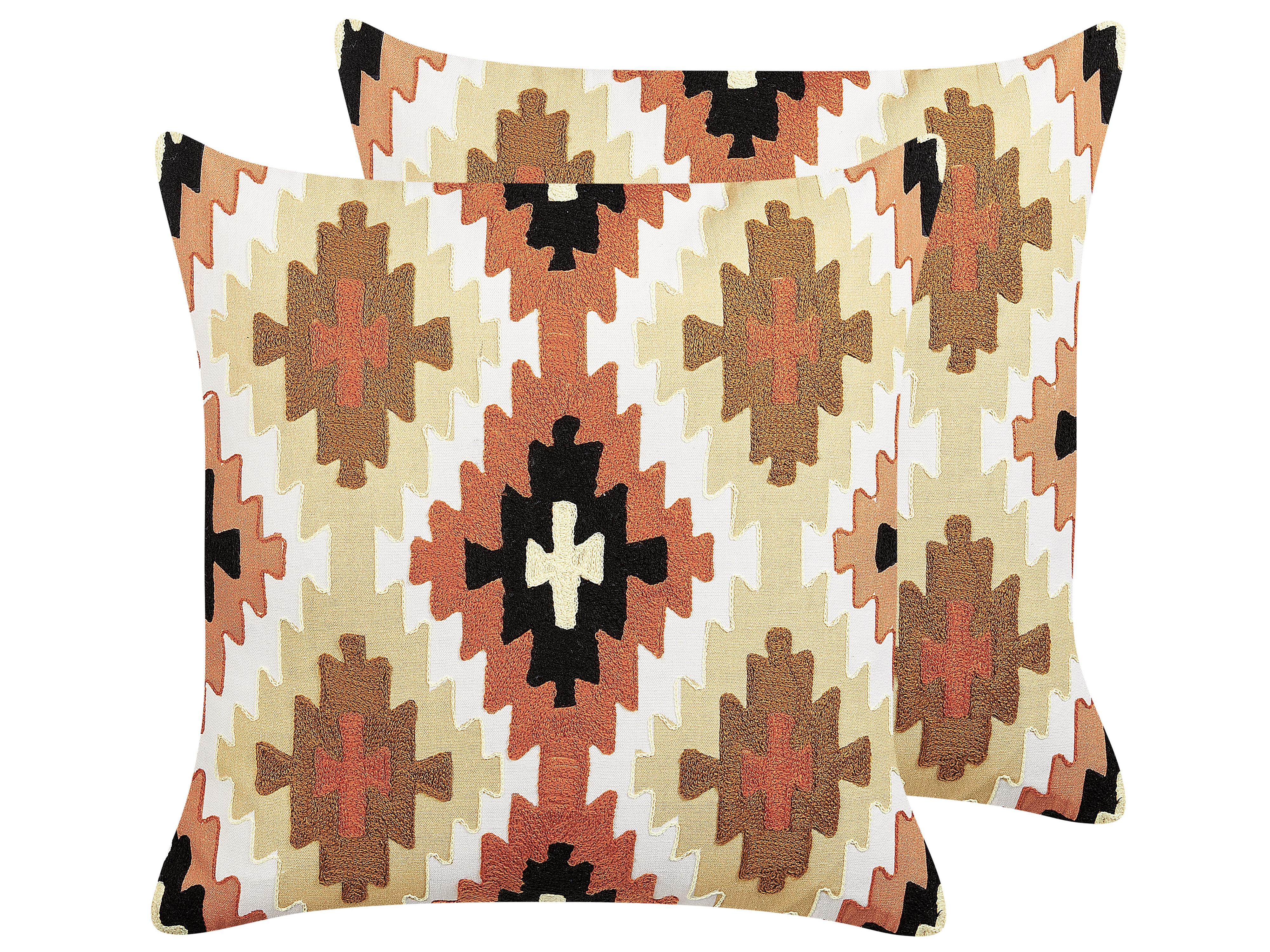 Throw Cushion SERAMPORE Cotton 50 x 50 cm Multicolour Geometric Pattern