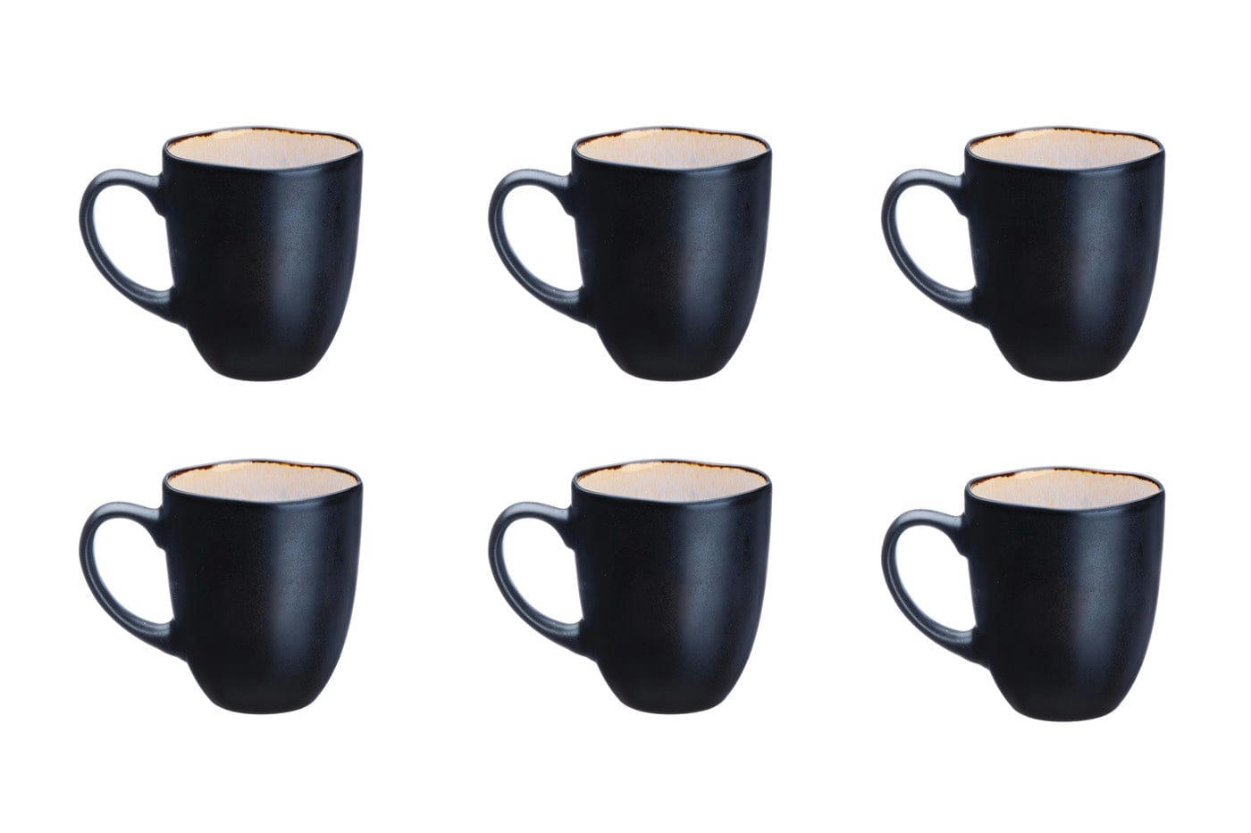 REACTIV - Lot de 6 mugs en grès blanc 40cl