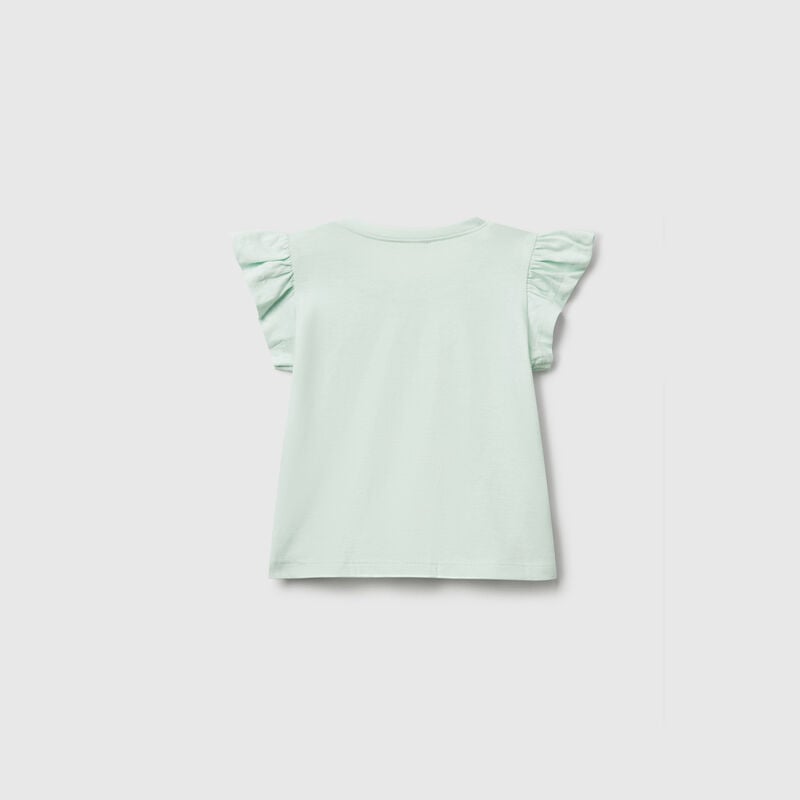 T-shirt with print and applique