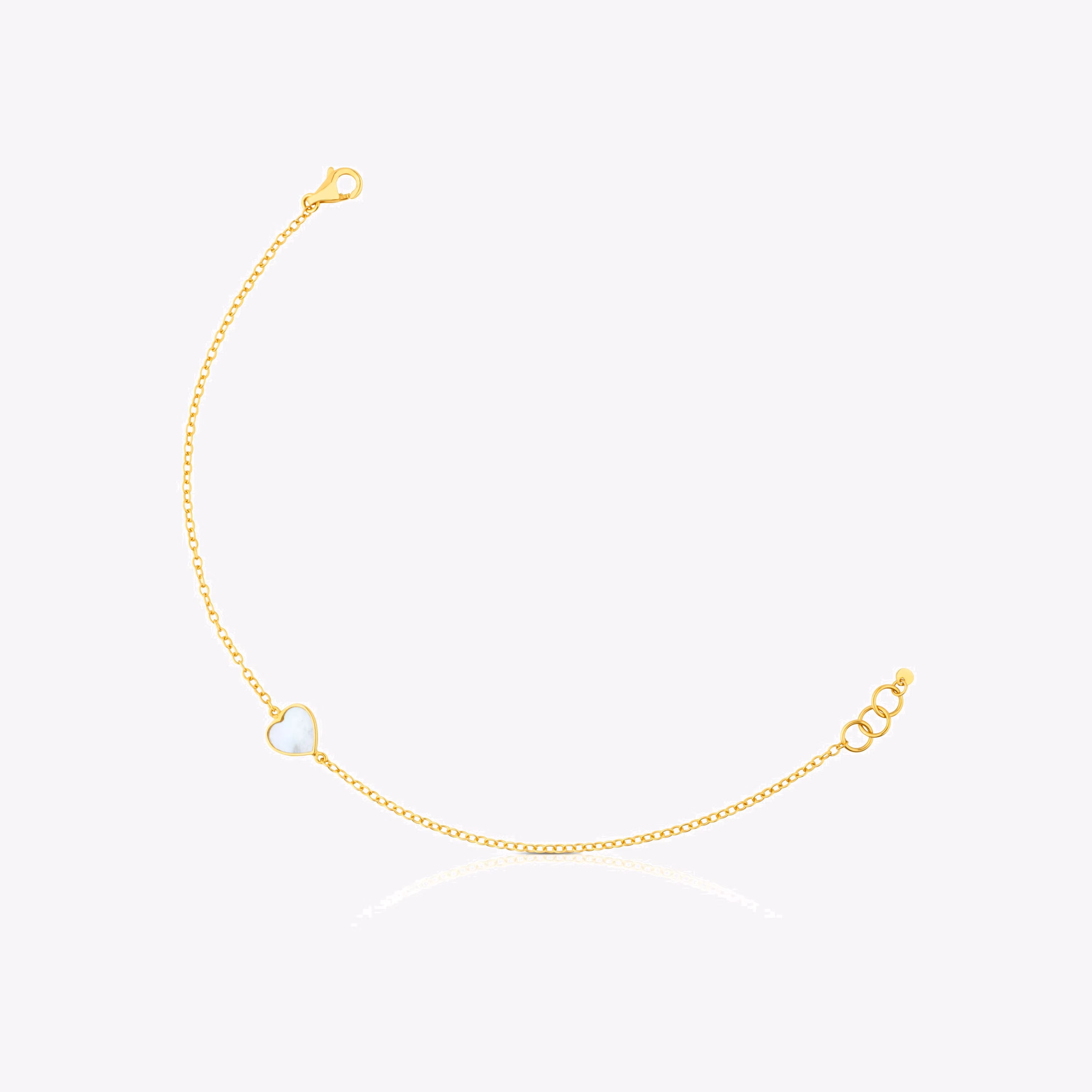 Pulsera corazón de oro y nácar XXS