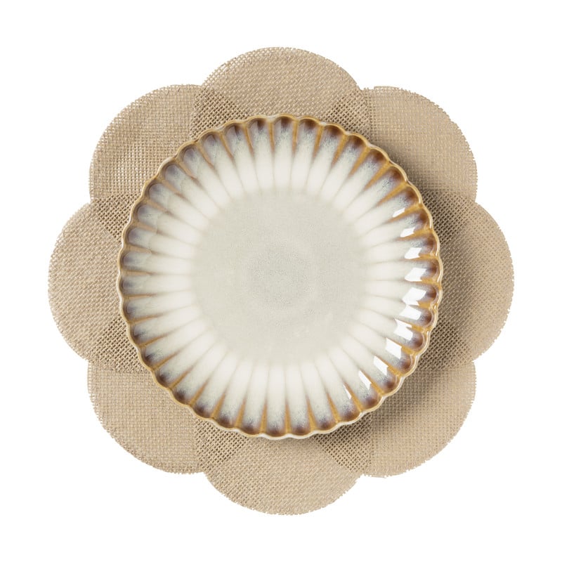 Placemat 3D bloem - bruin - &Oslash;38 cm