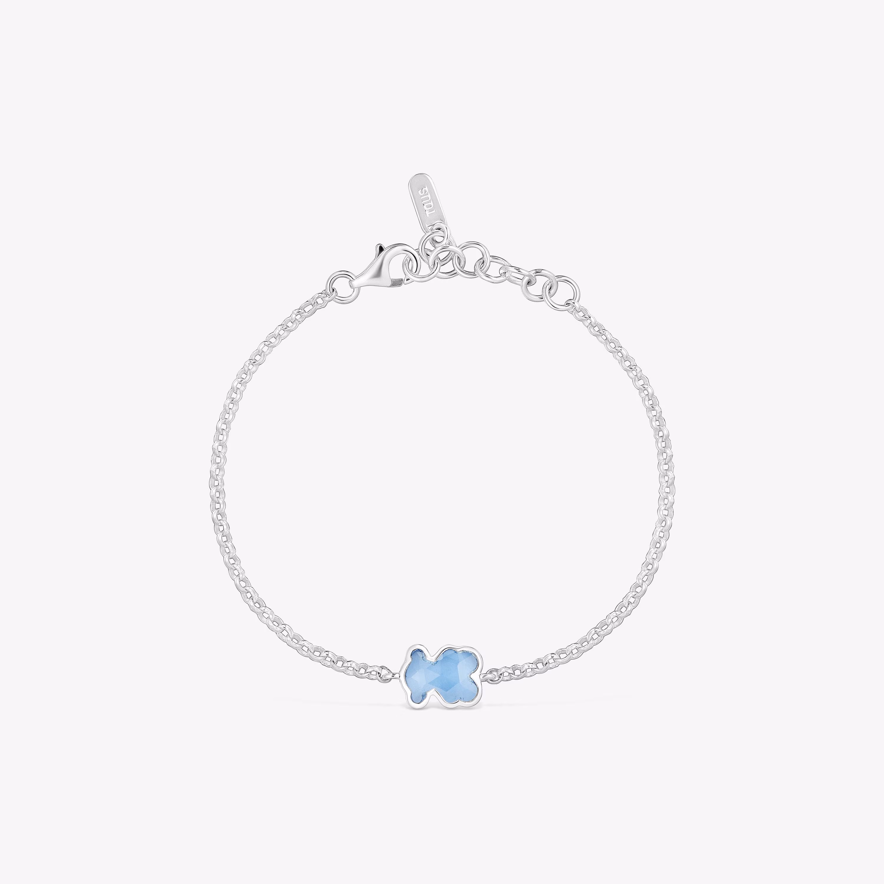 Pulsera cadena de plata y espinela azul creada en laboratorio Icon Color LGG
