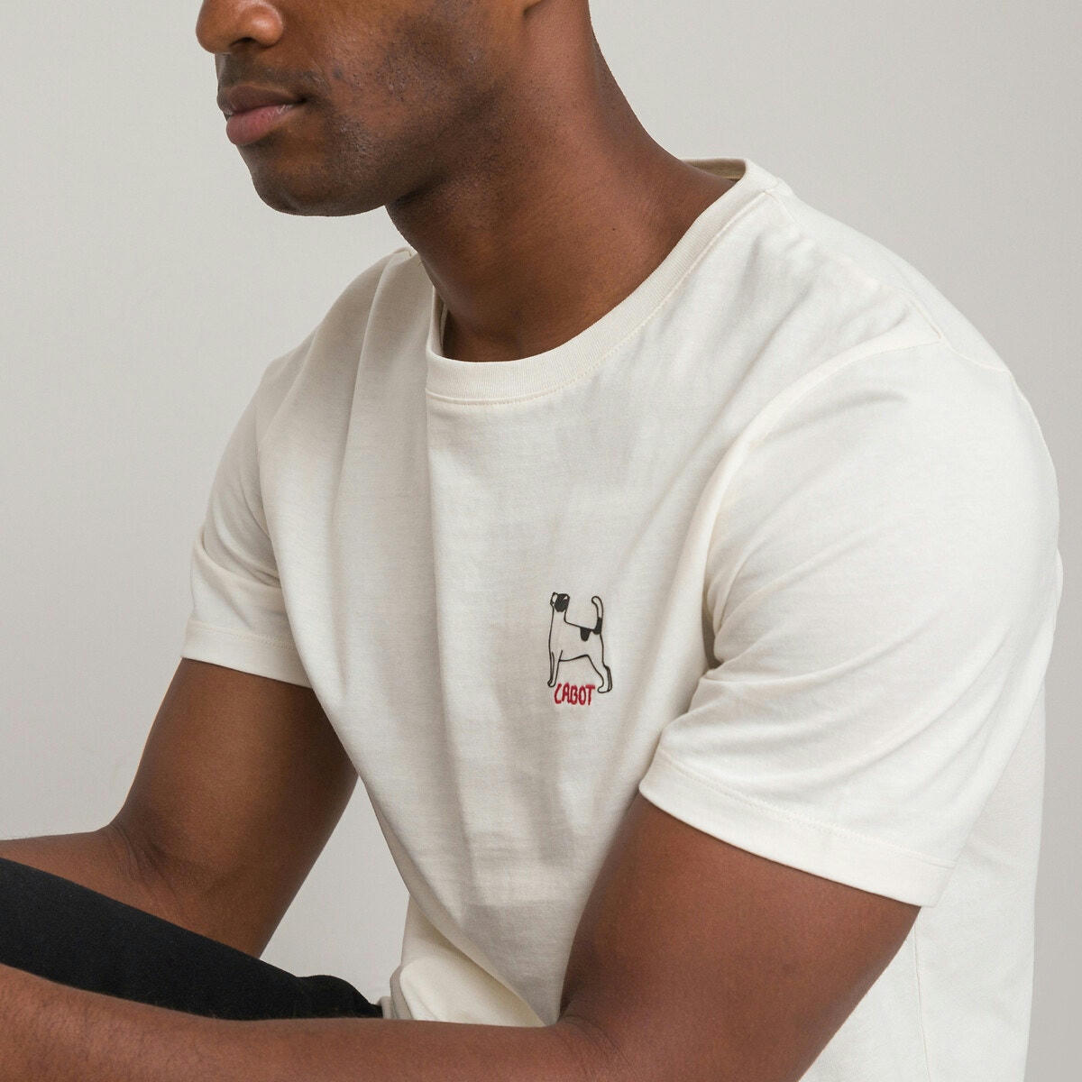 T-shirt col rond manches courtes motif imprimé