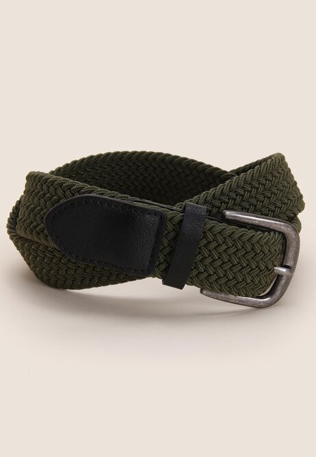 Mens Khaki Plain Stretch Chino Belt