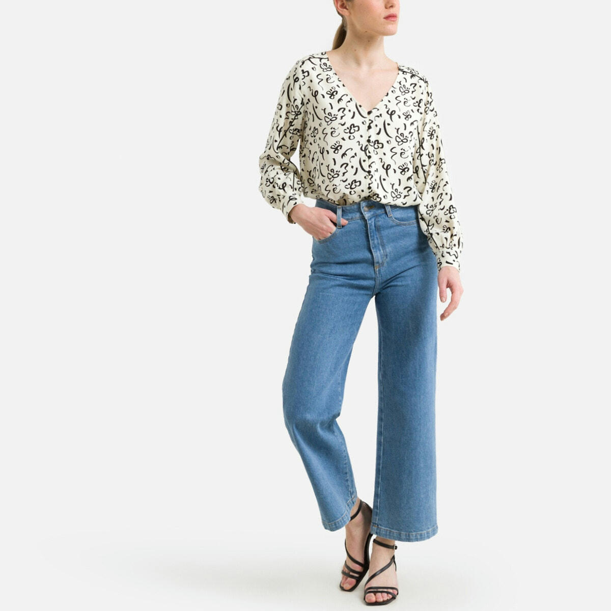 Blouse imprimée, col V