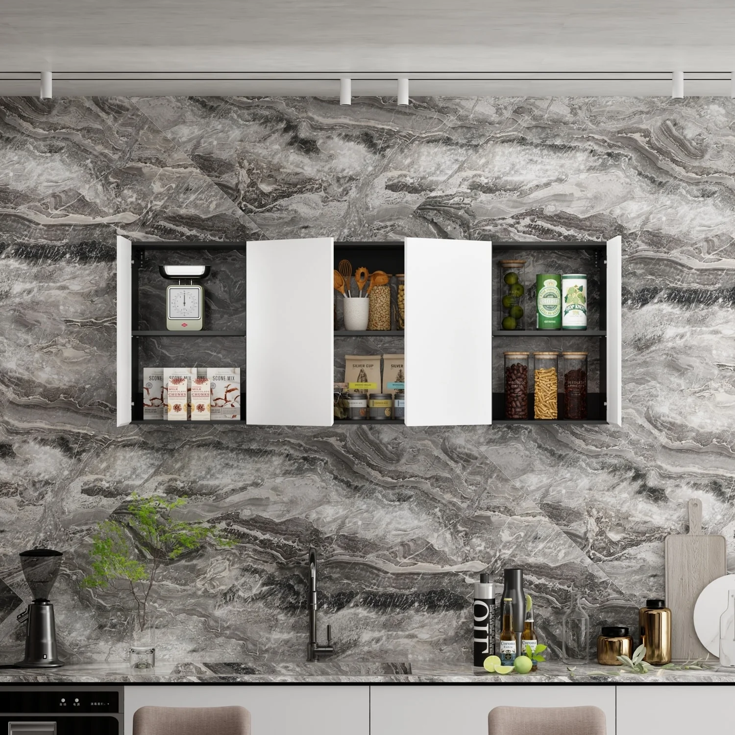 Combo Pantry Storage Cabinet Organization and Convenience Buffet