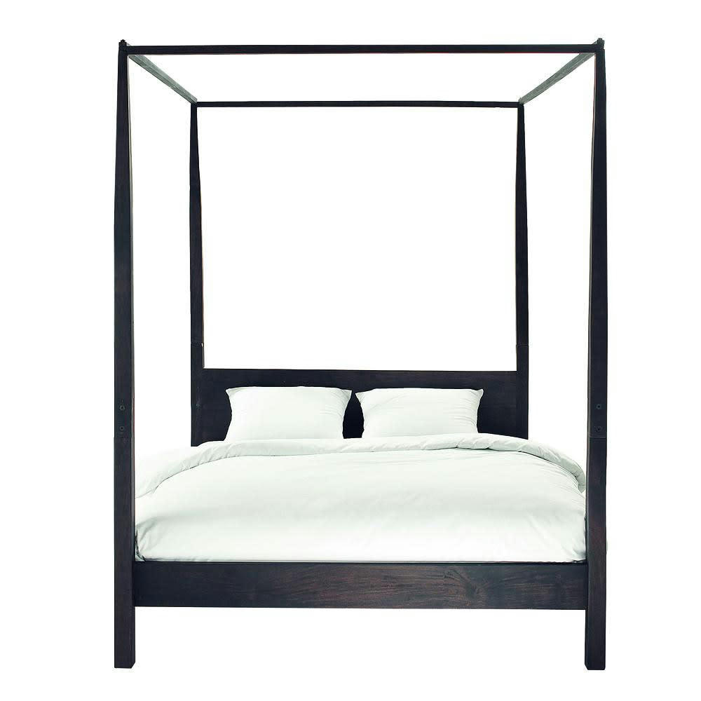 Goa - Lit à baldaquin en acacia massif 160x200