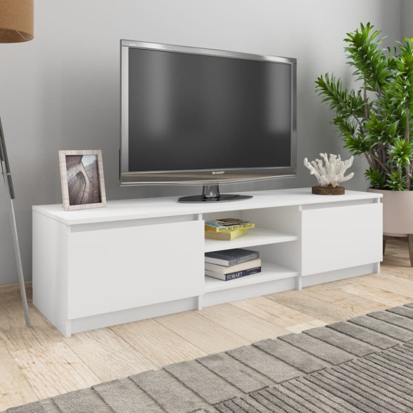 Szafka Pod Telewizor Szafka RTV Komoda Pod Telewizor Biała 140x40x35,5 cm
