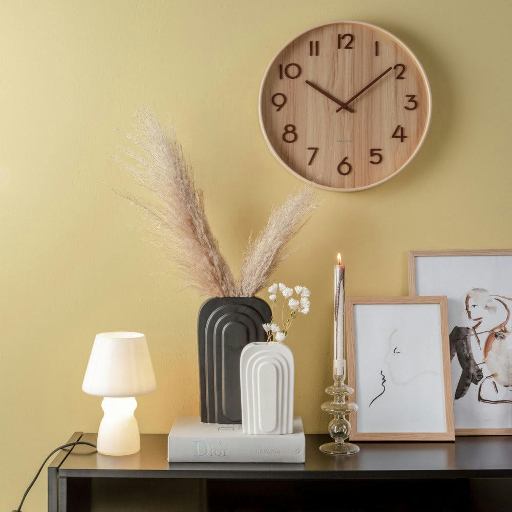 WALL CLOCK - Horloge murale ronde en bois D40cm bois clair