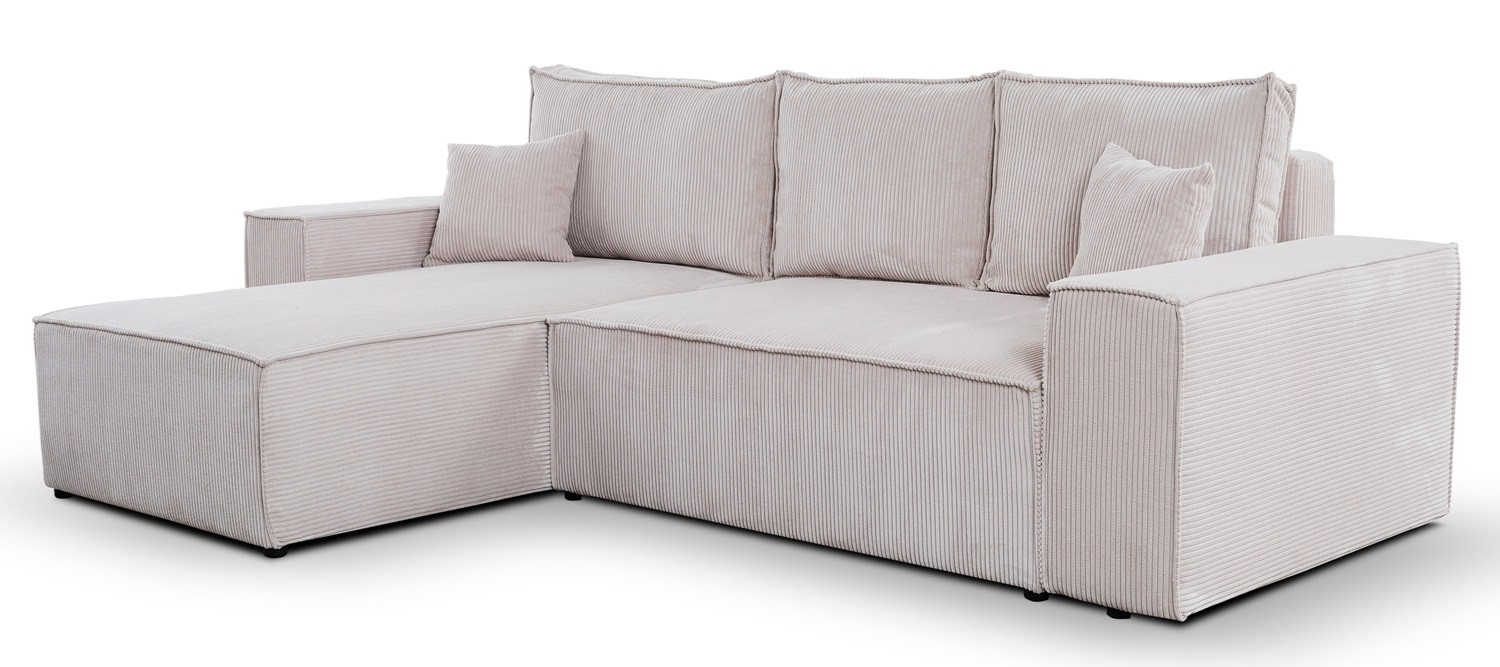 Narożnik sztruksowy AGA lewostronny - Beżowy