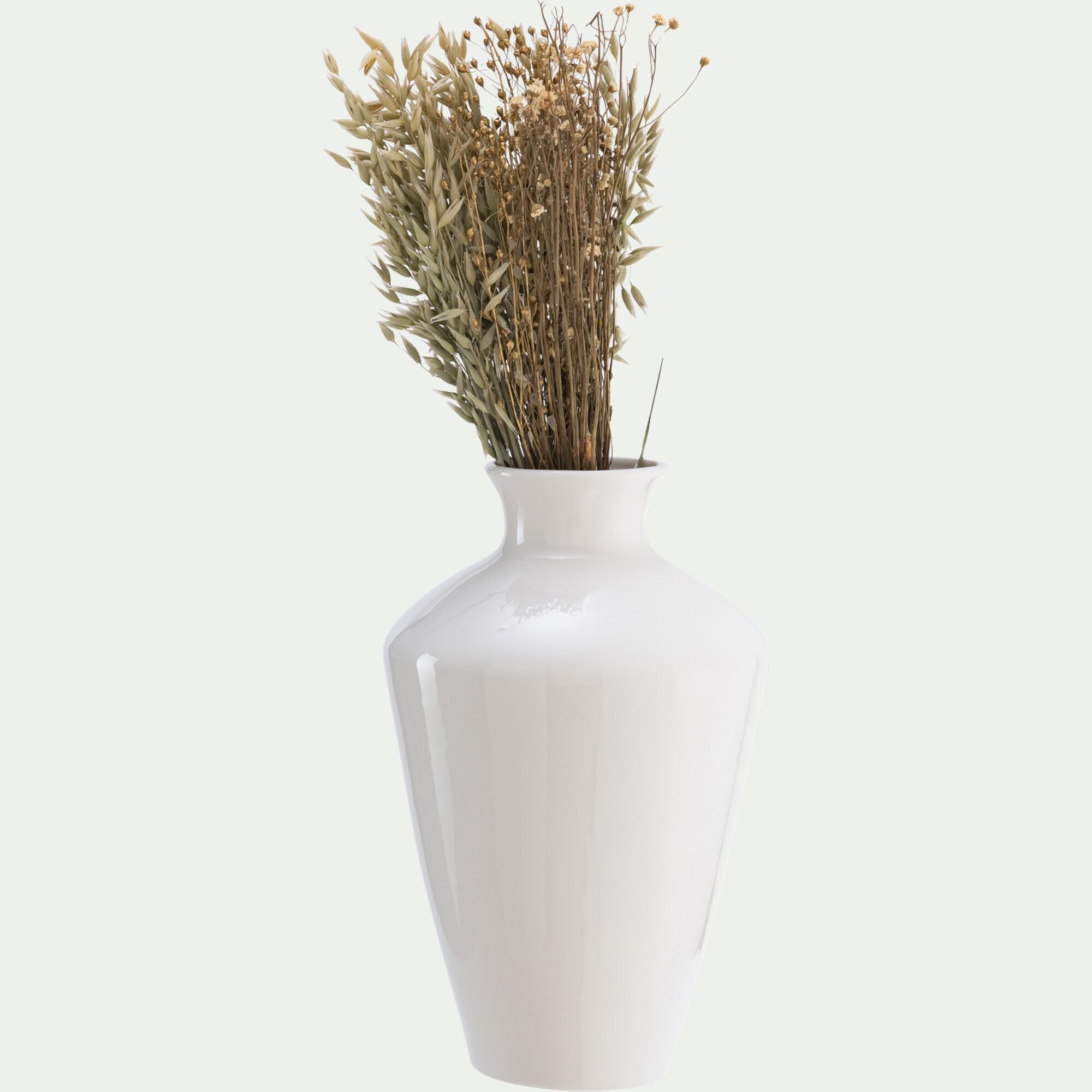 VANDIA - Vase classique en grès H33cm - blanc