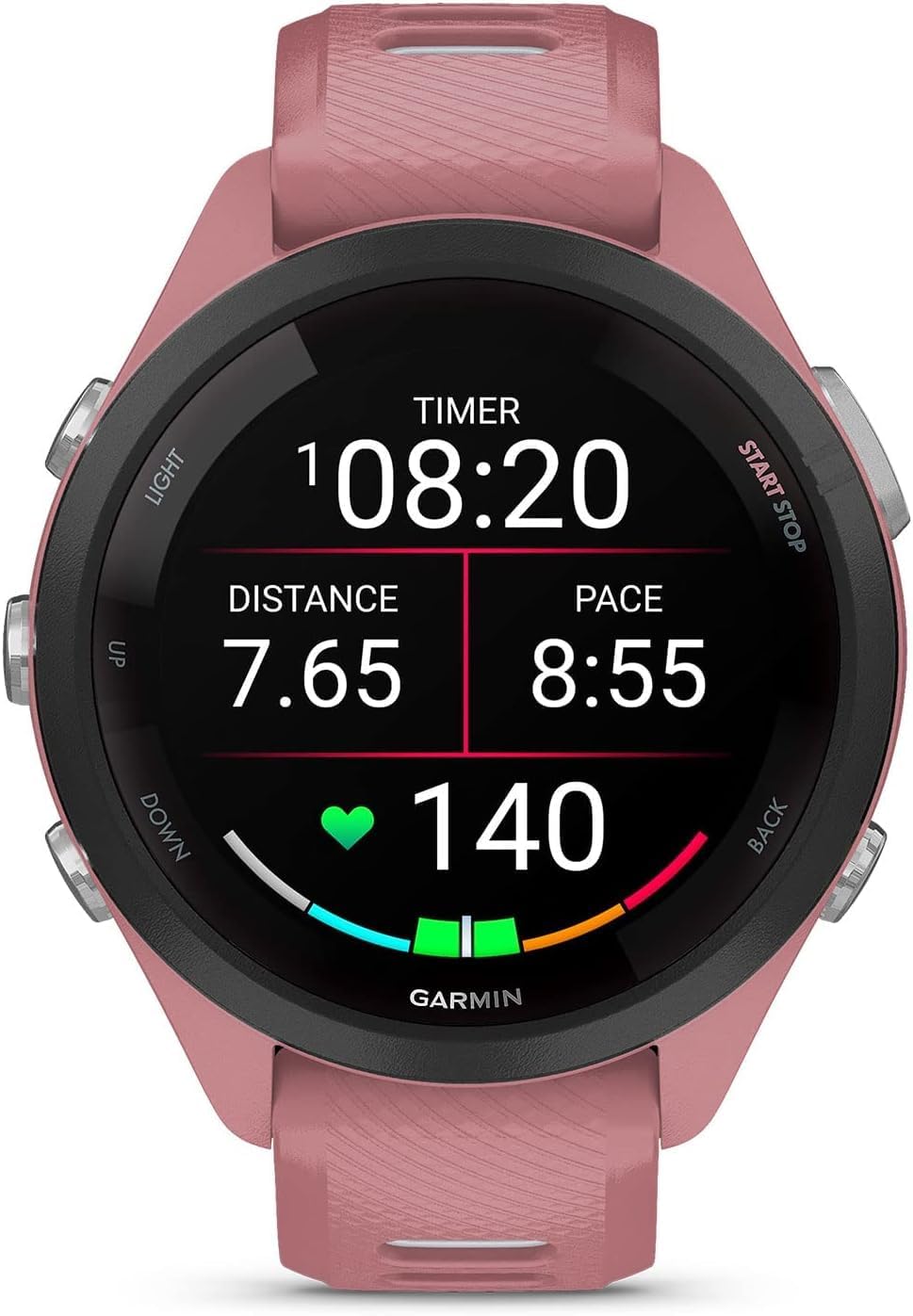 Garmin Forerunner 265S Running Smartwatch  Colorful AMOLED Display  Training Metrics and Recovery Insights  Light Pink and Powder Gray (Renewed)