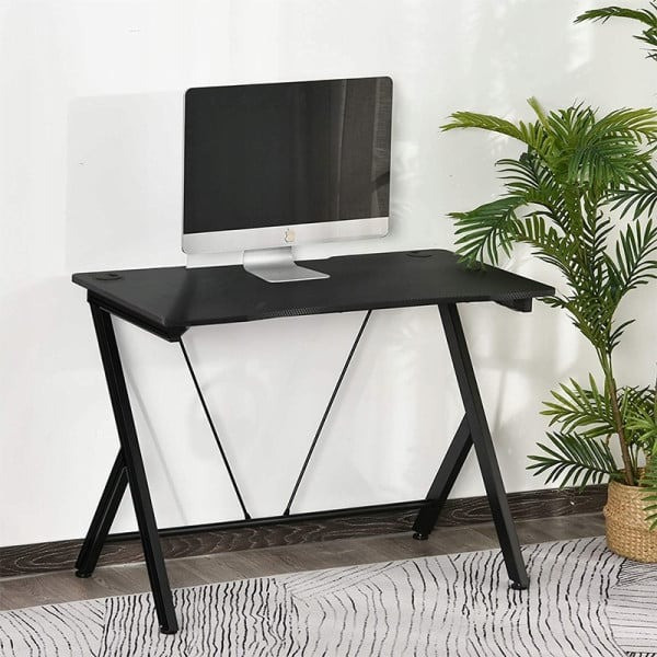 Biurko komputerowe nowoczesne czarne carbon 100 cm