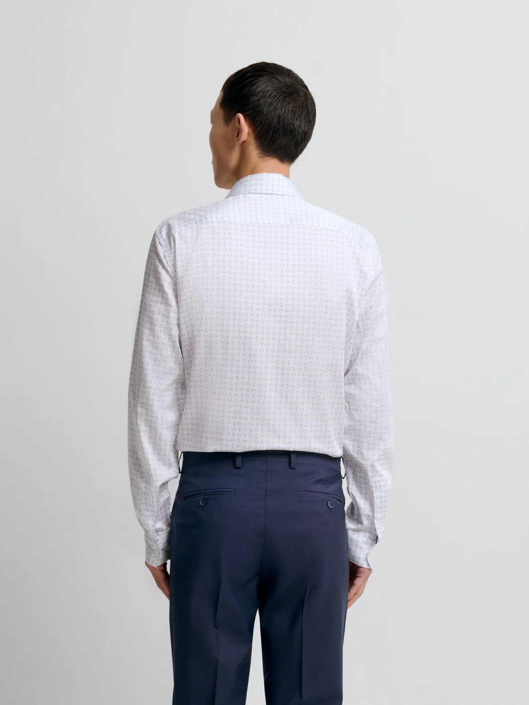 Chemise slim en coton à motifs