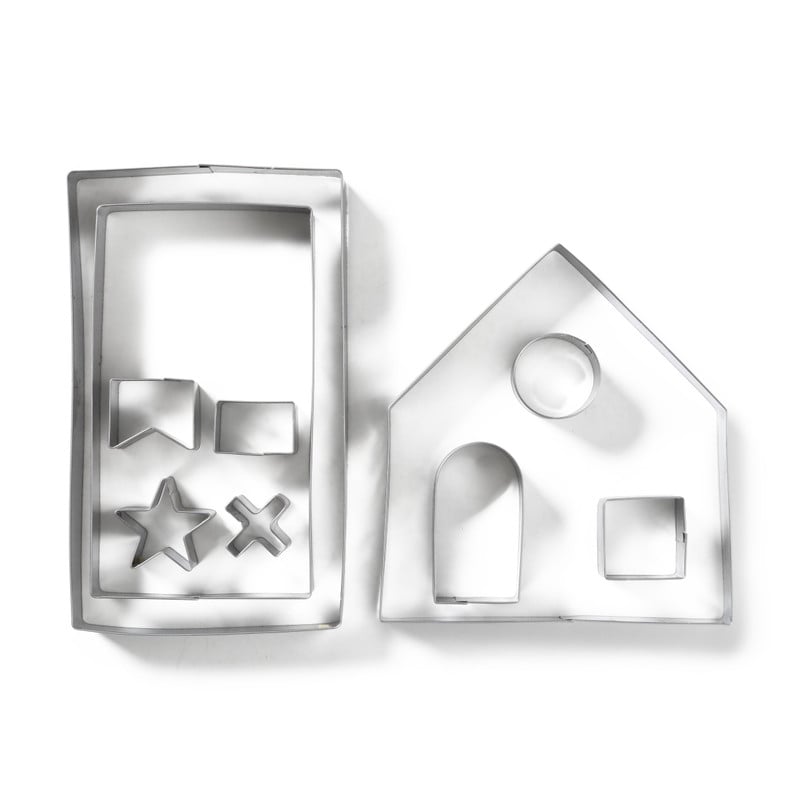 Uitsteekvormpjes gingerbread huis - set van 10