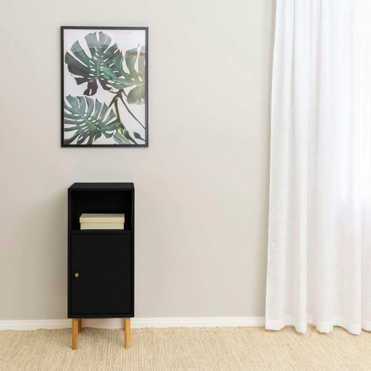 ZITA - Petite étagère murale 2 niches noir