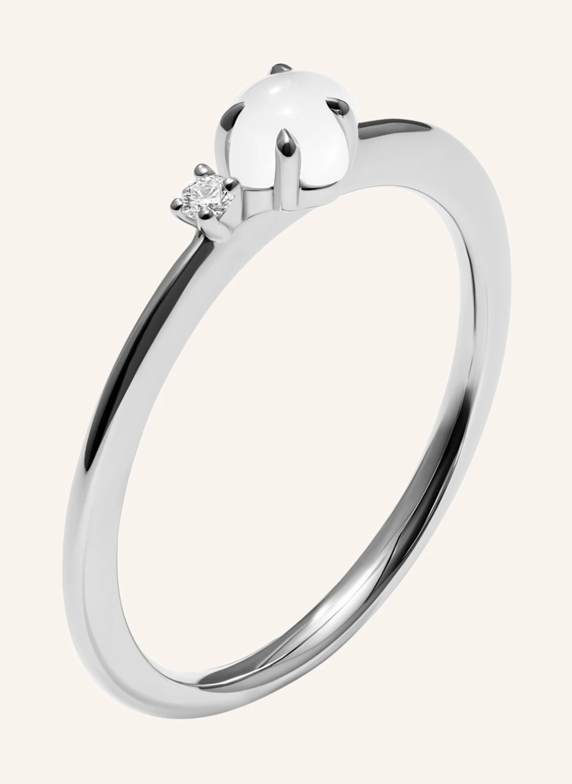 VIERI Ring WOLKE MILCHQUARZ BRILLANT KLEIN