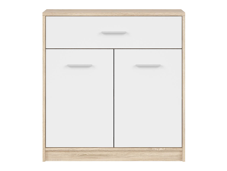 Komoda Nepo Plus 80 cm z 2 drzwiami i szufladą dąb sonoma/biały