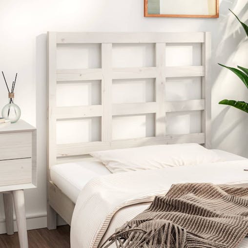 NNEVL Bed Headboard White 95.5x4x100 cm Solid Wood Pine