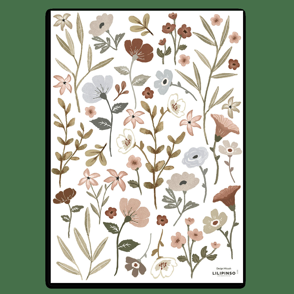 LILYDALE - Stickers muraux les fleurs Lilydale en vinyle mat multicolore