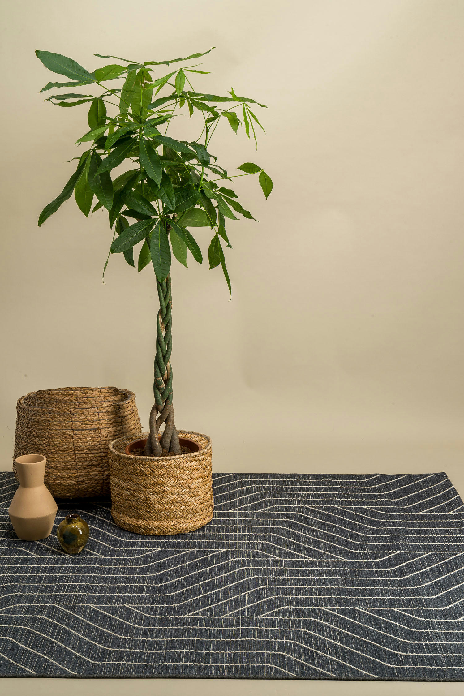 RYTHM - Tapis intérieur et extérieur graphique bleu nuit 153x230, OEKO-TEX®