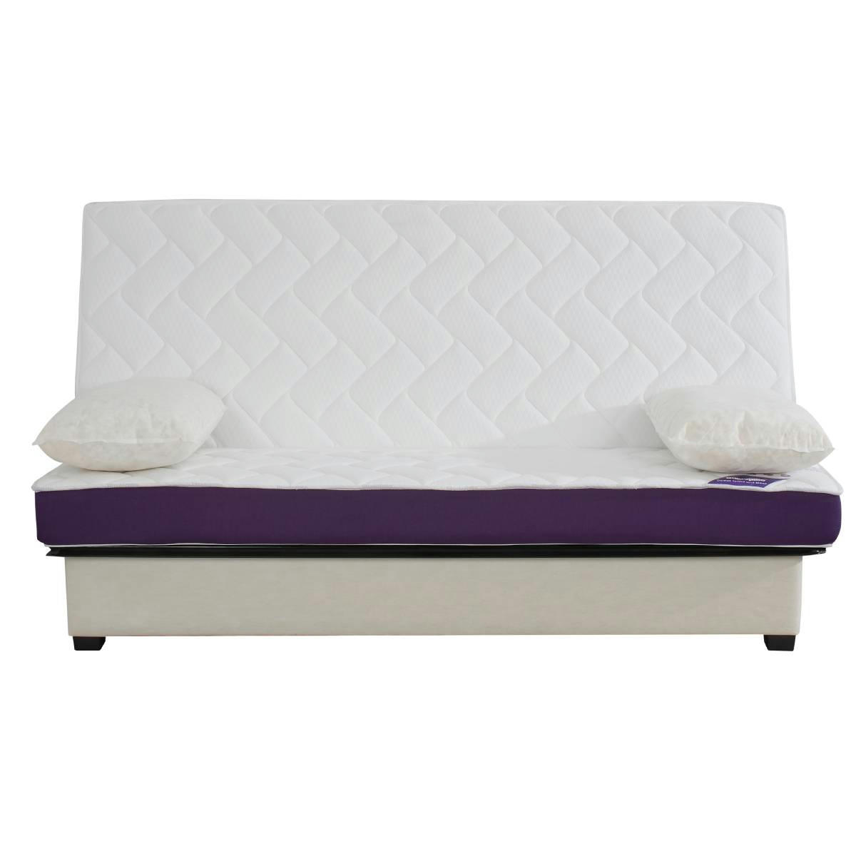 LOS ANGELES - Banquette CC LOS ANGELES 130x190, matelas Dunlopillo, angel gris