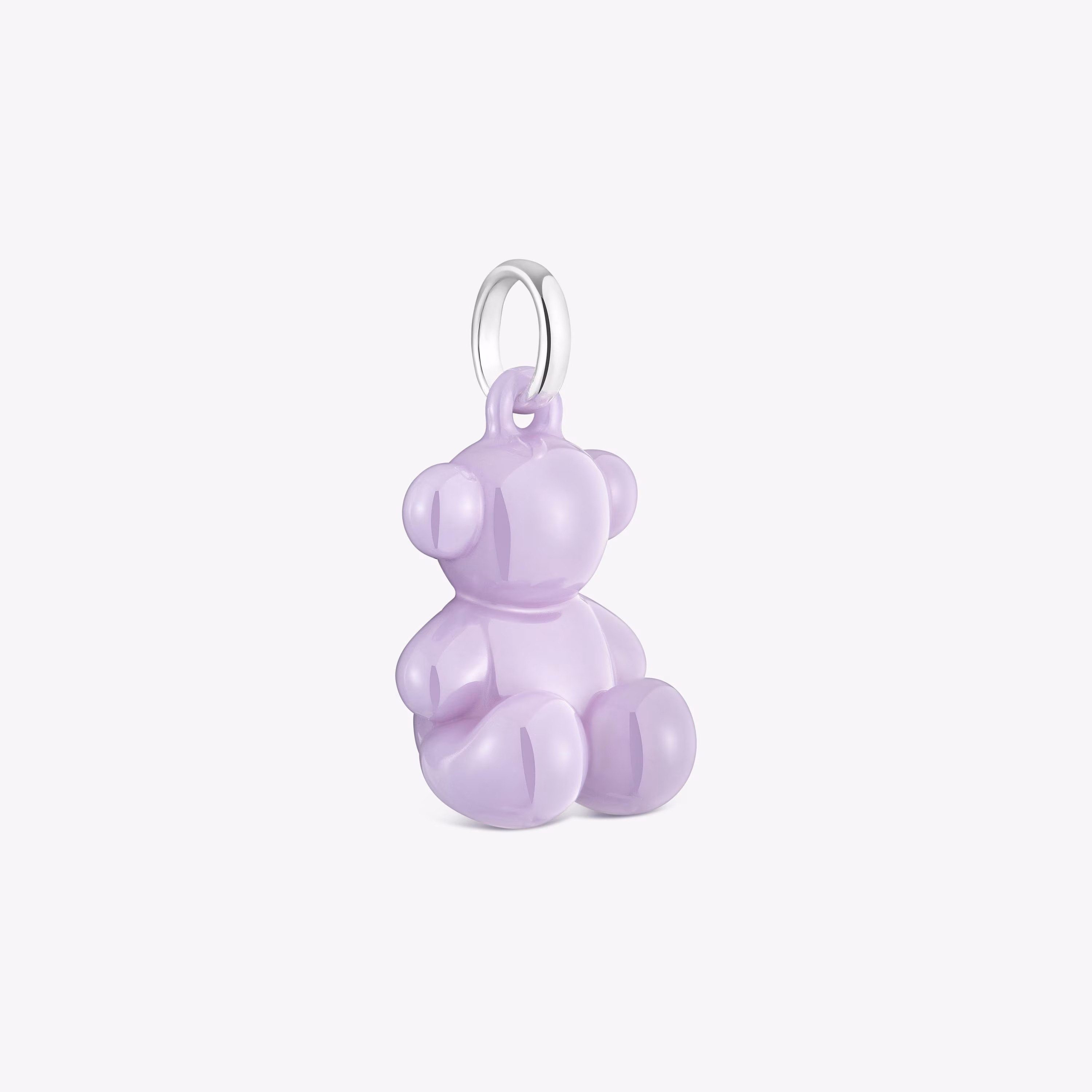 Colgante oso de plata y cerámica lila Bold Bear