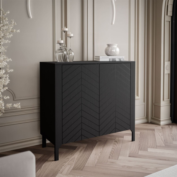 Dwudrzwiowa komoda LUMI 103 cm, czarny