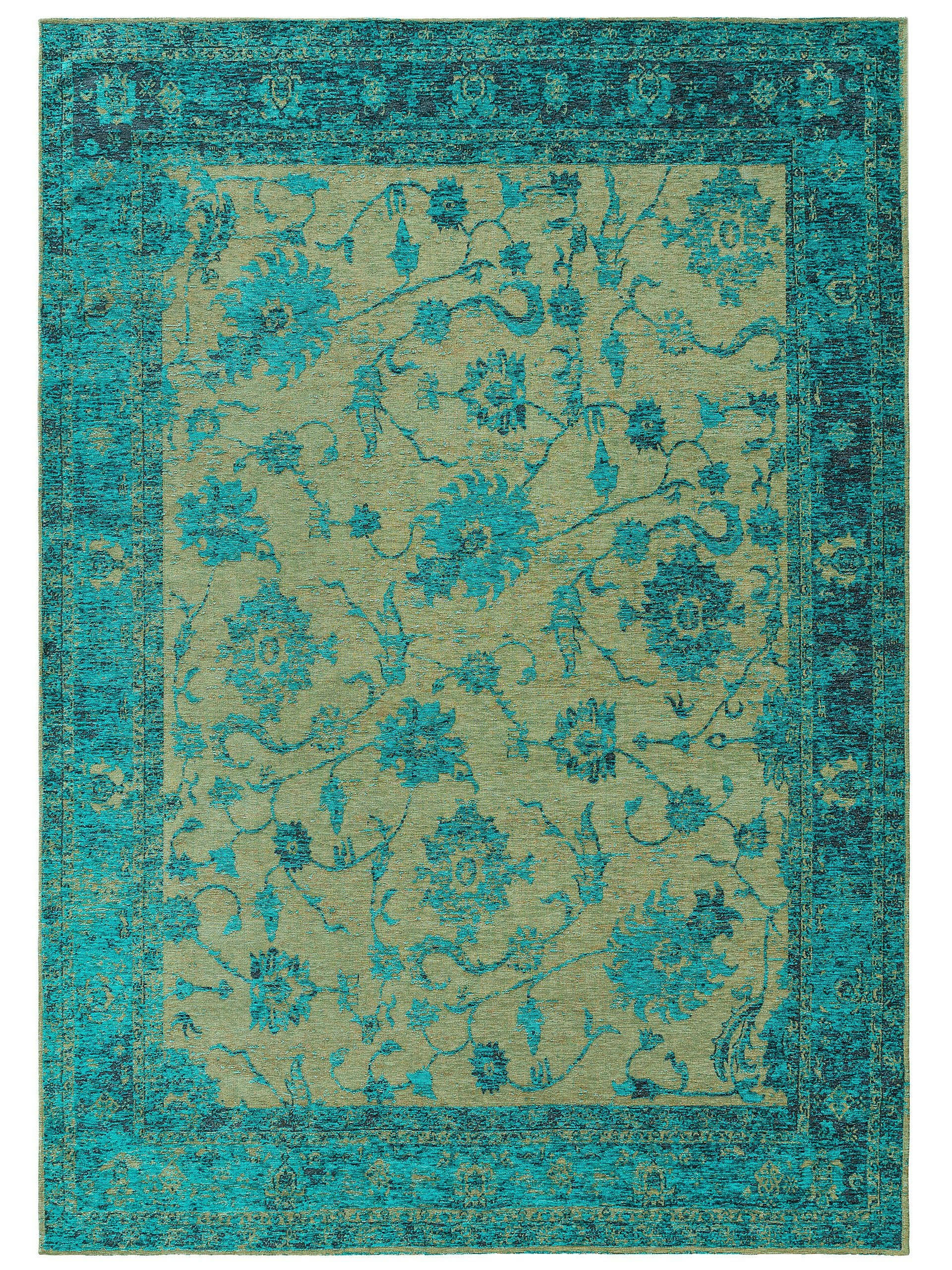 FRENCIE - Tapis tissé à plat turquoise 240x340