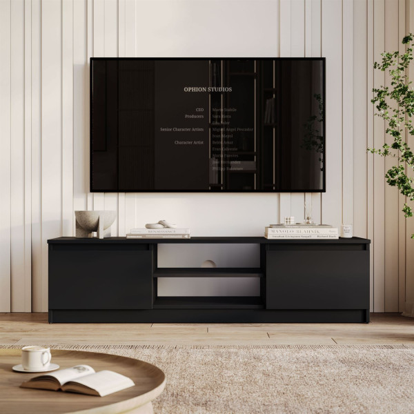 Szafka RTV HANA 140 cm, czarny mat