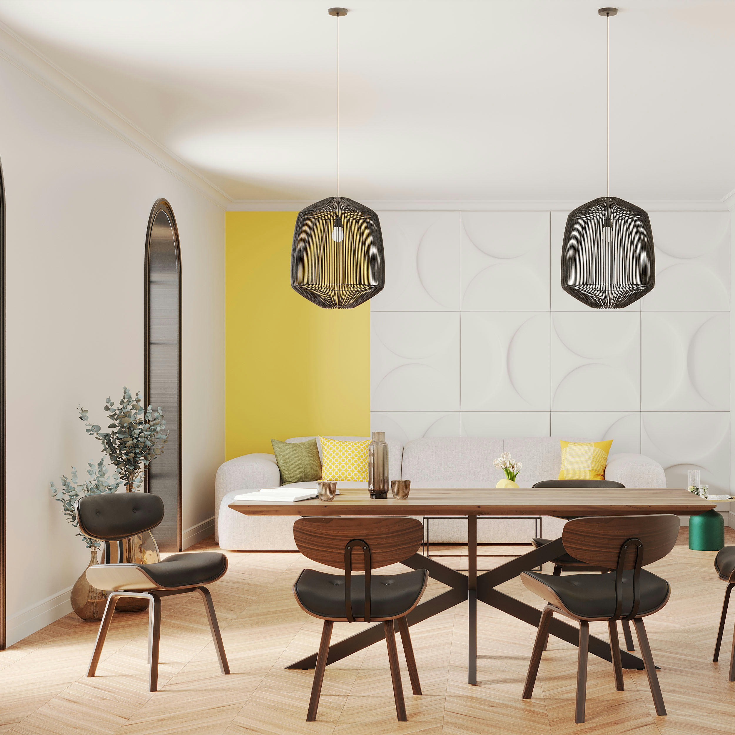 PÉTRUS - Chaise en PU noir et pieds en bois plié