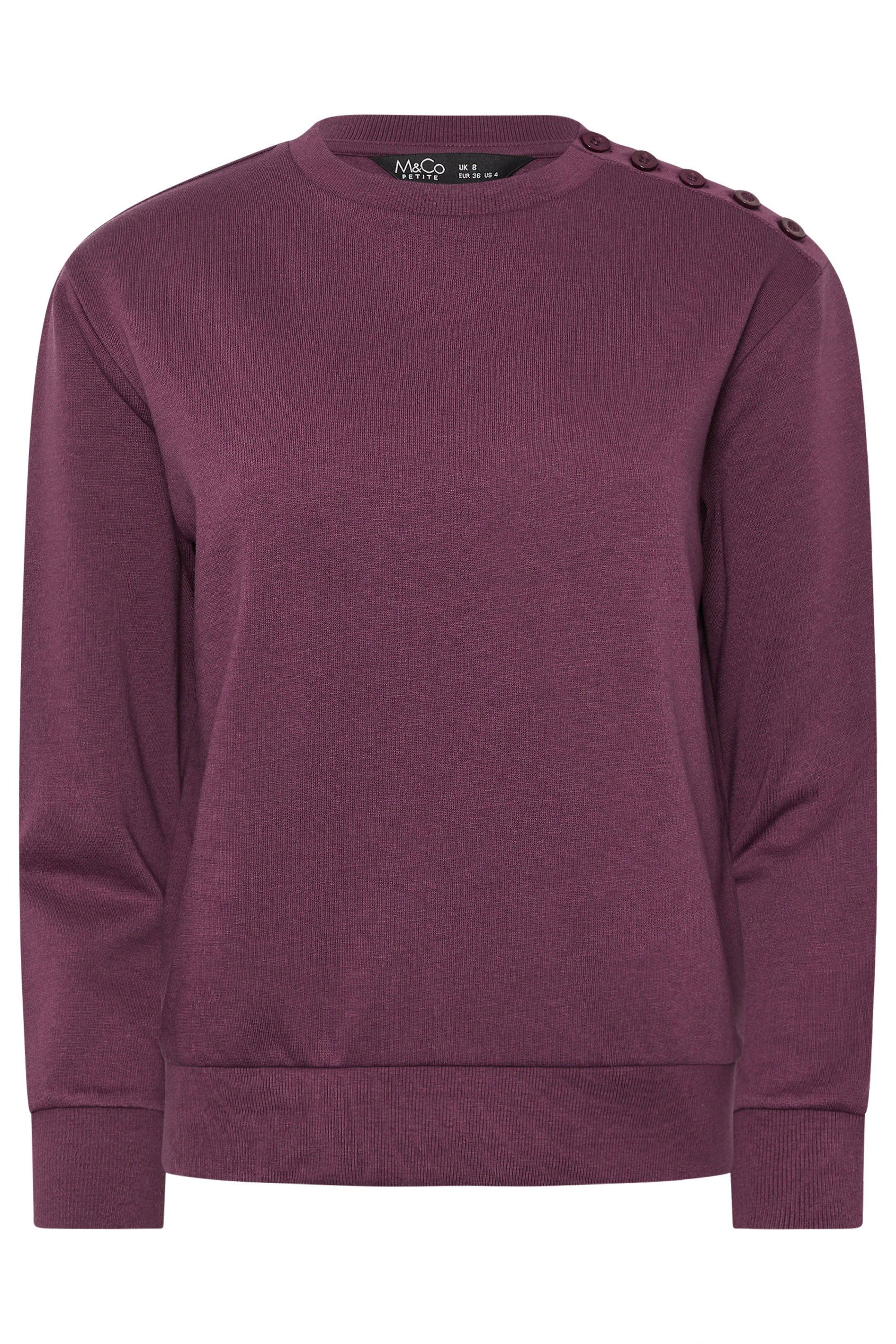 M&Co Petite Button Detail Sweatshirt