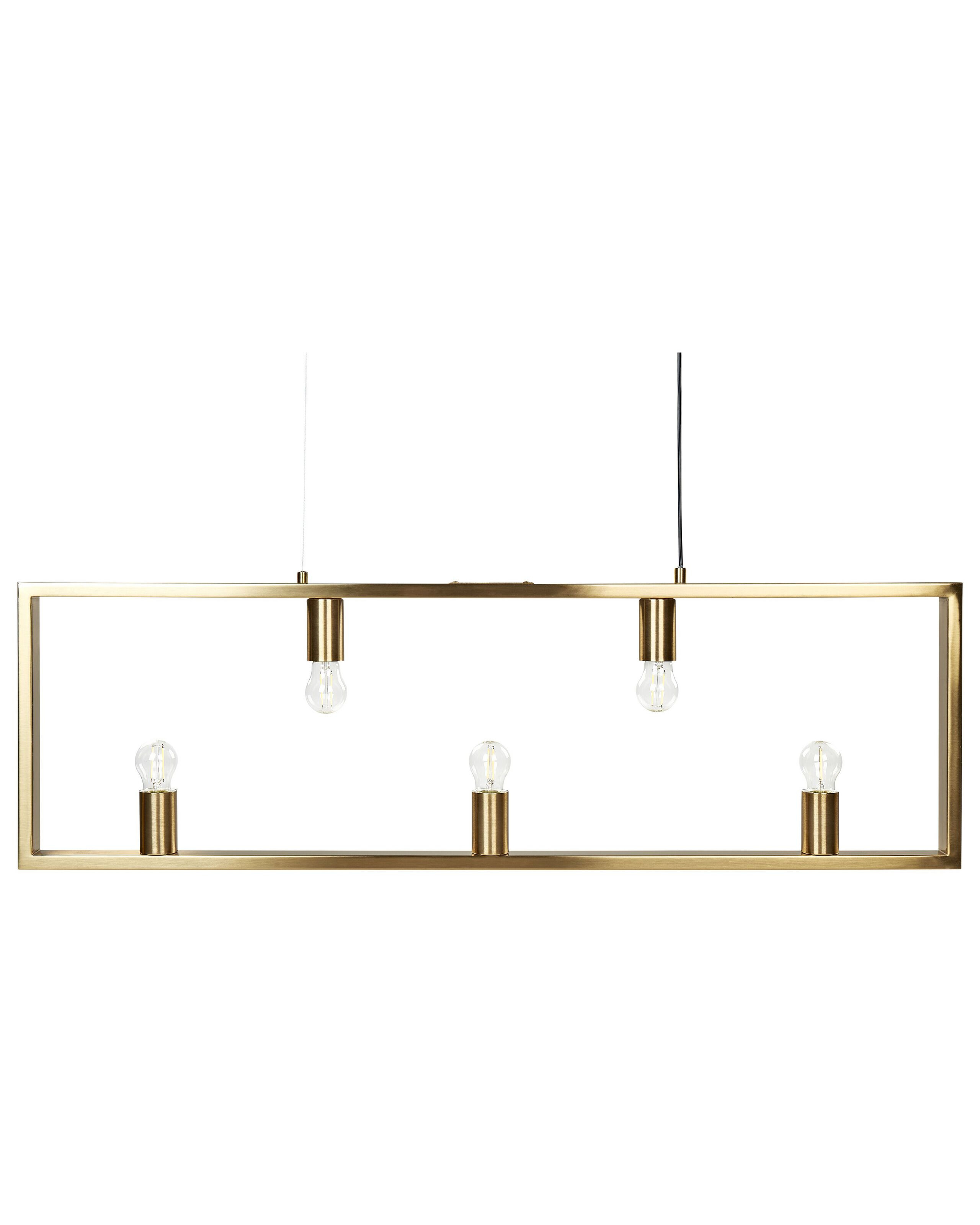 Lampa wisząca 5 żarówek metalowa mosiężna