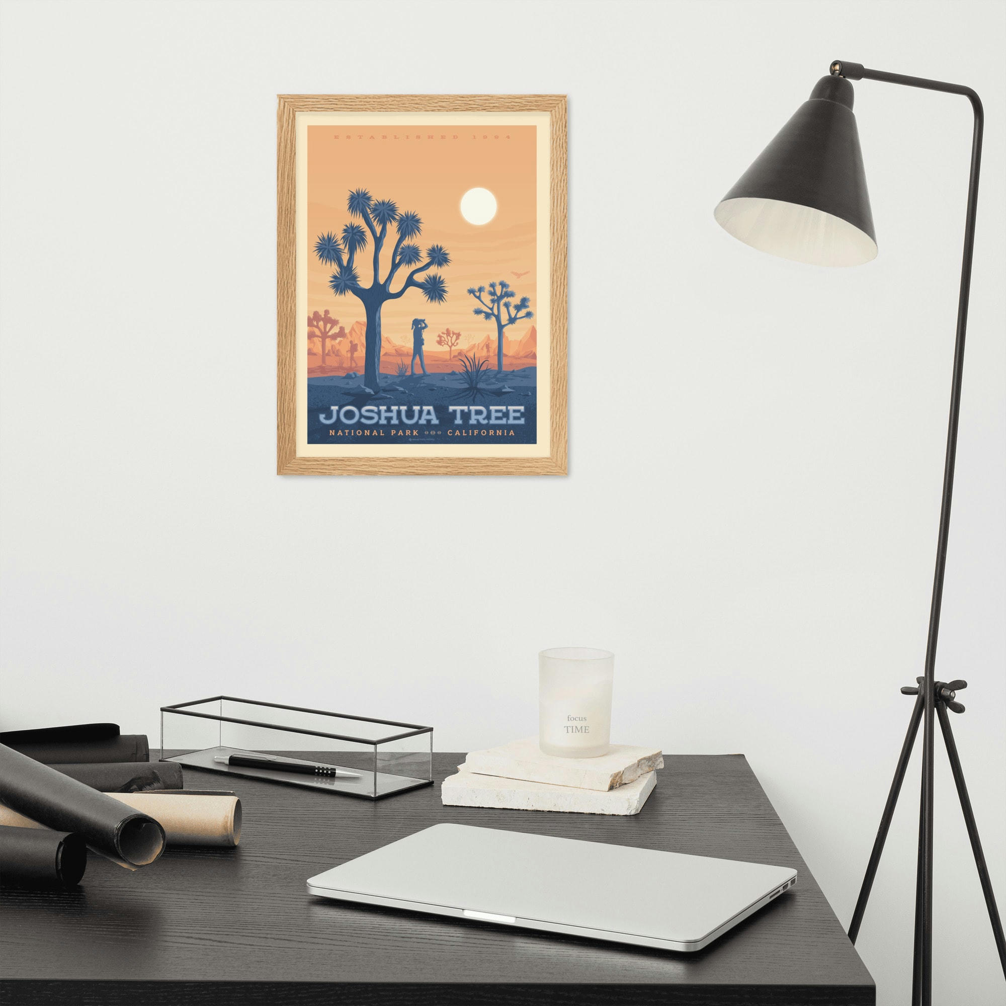 - Affiche Joshua Tree National Park avec Cadre (Bois) 21x29,7 cm