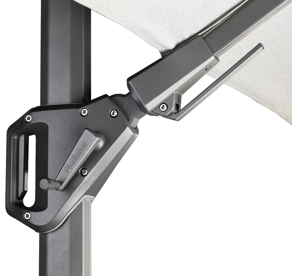 Platinum Challenger parasol T2 Premium - 2,6 x 3,5 m. - Faded Black