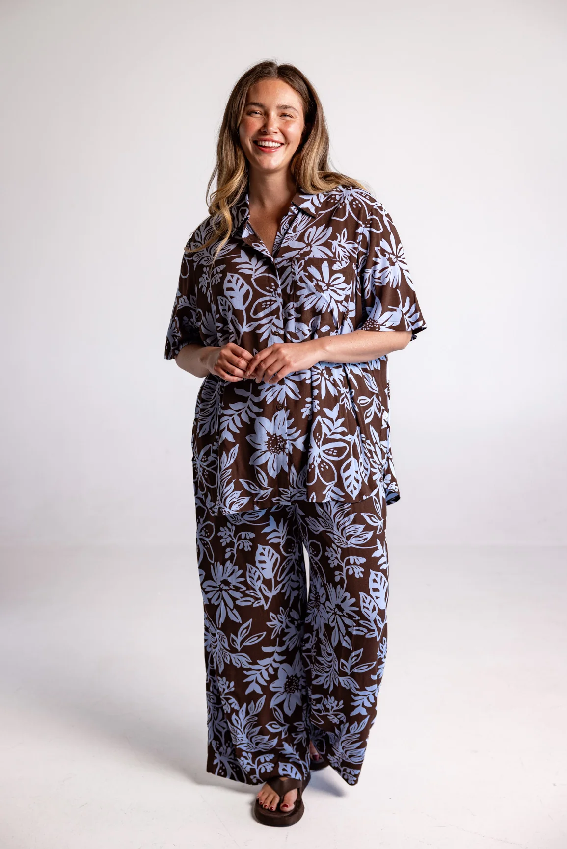 Samara Shirt in Blue Lani Chocolate