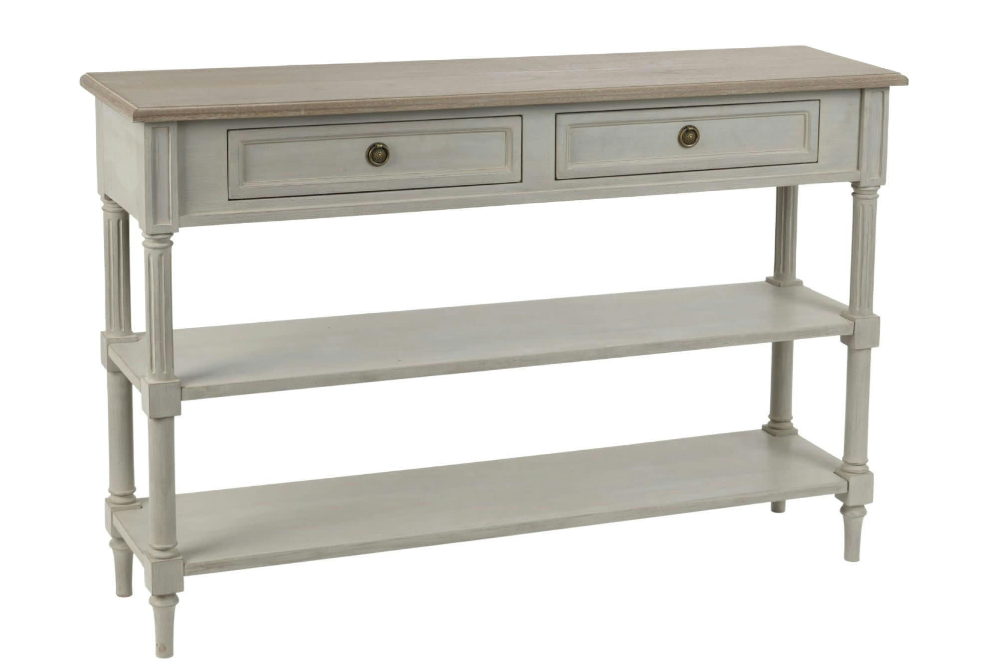 EDWARD - Console en bois 2 tiroirs 2 tablettes