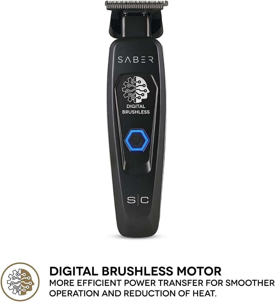 StyleCraft Saber Digital Brushless Motor Metal Trimmer - Black