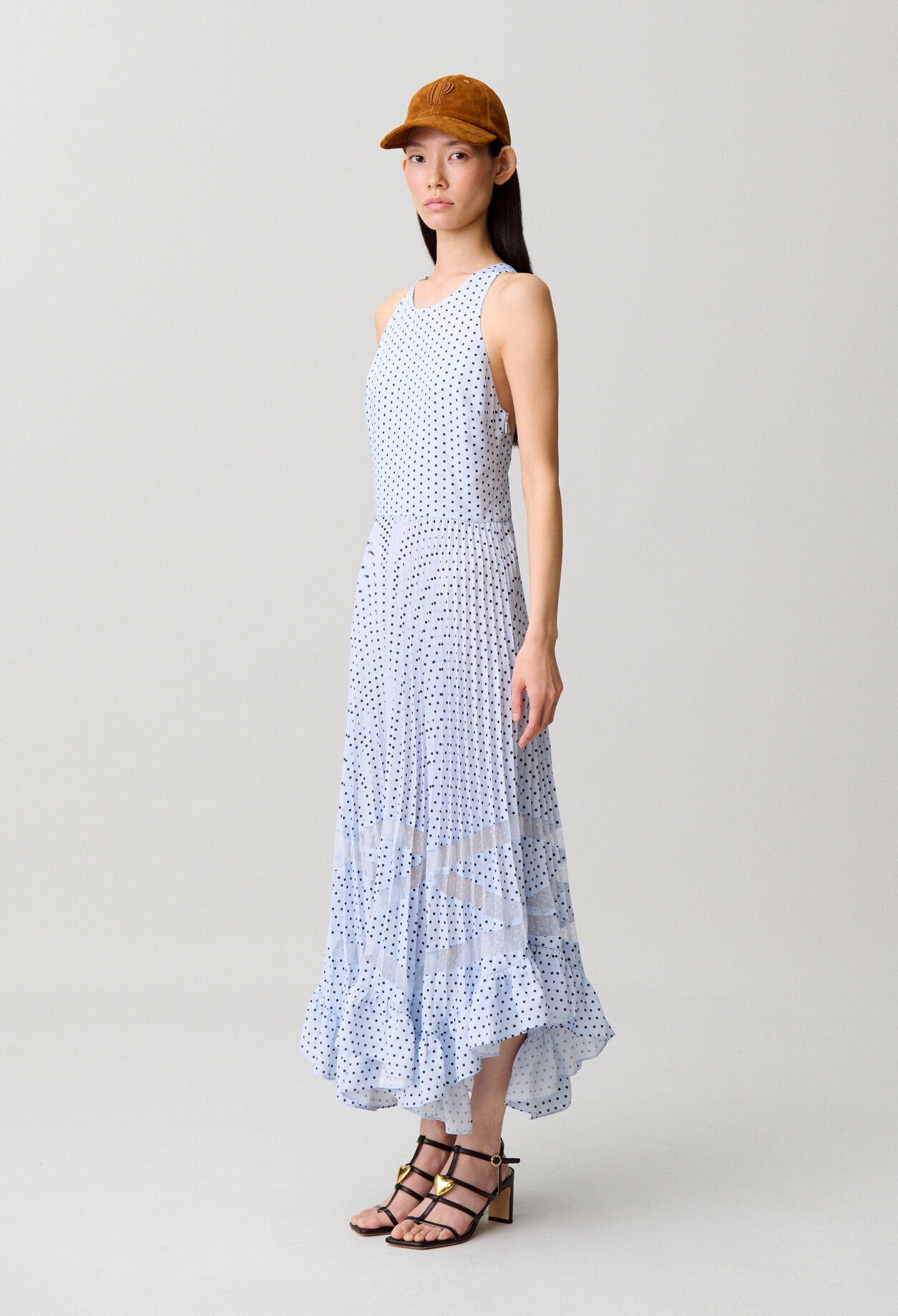 Robe midi à pois