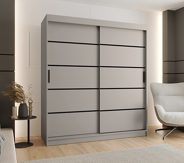 Armoire Rubino V1 a portes coulissanteH. 200 x L. 180 x P. 62, 2 portes