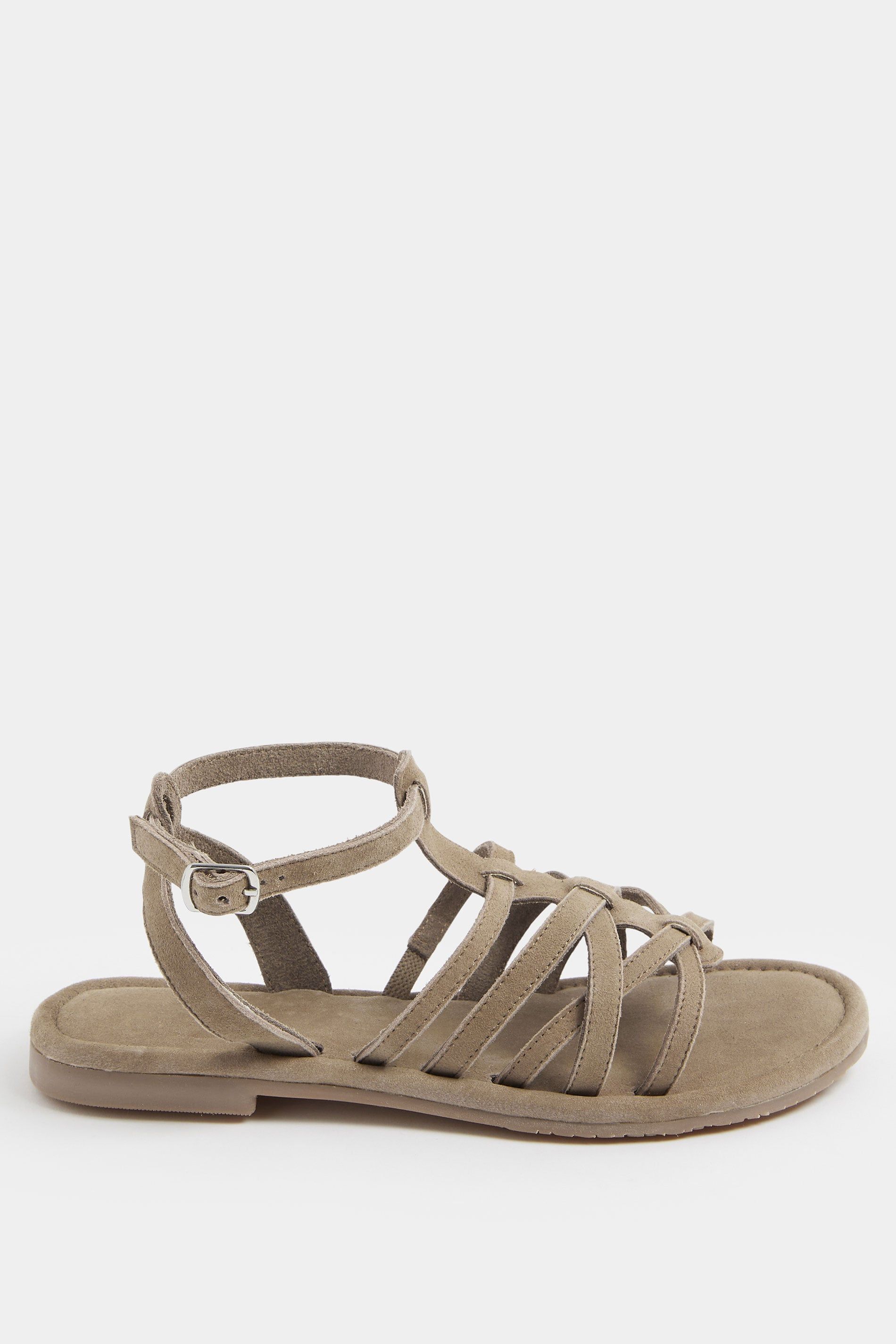 Yours Faux Suede Gladiator Sandals in Extra Wide EEE Fit