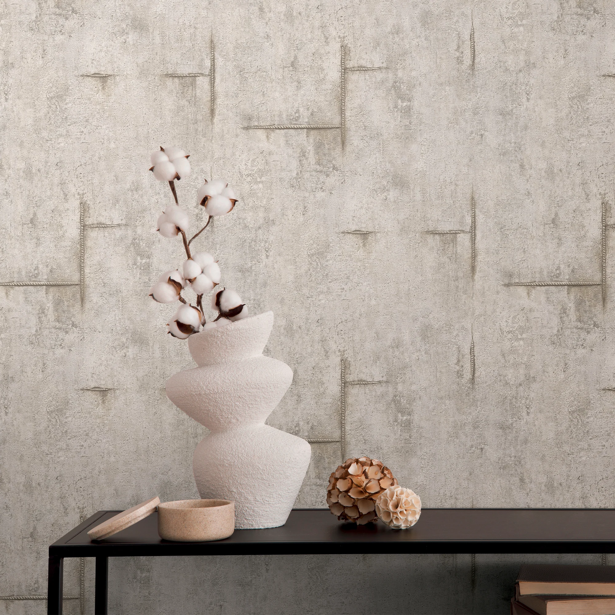 CosmoLiving Papier peint intissé GRAPHITE GROOVE gris chaud